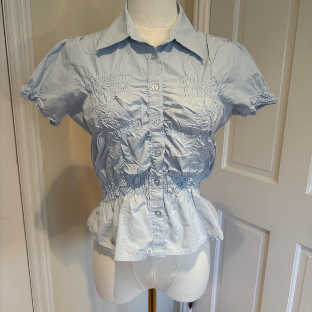 Chic Light Blue Women's Blouse